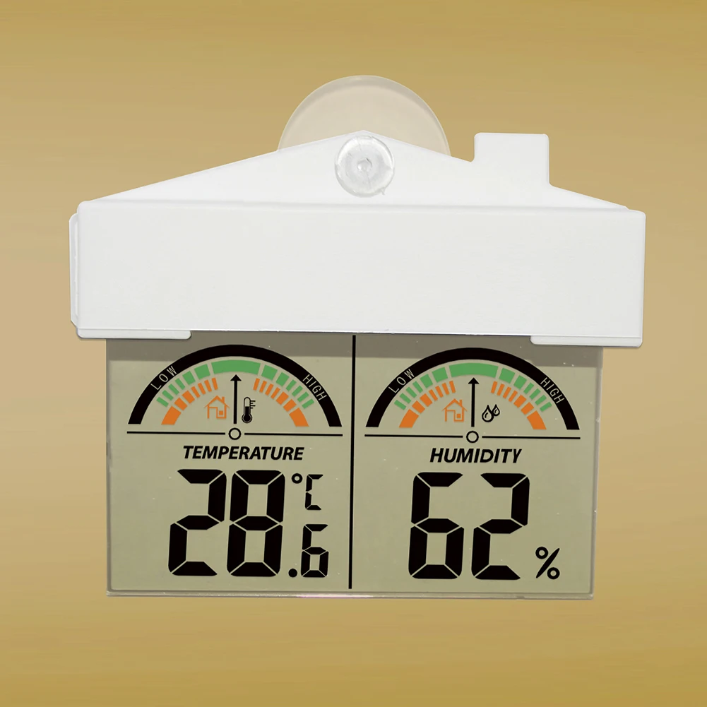 ЖК-цифровой Крытый открытый окно Метеостанция термометр гидрометр присоска кухонные Термометры инструменты