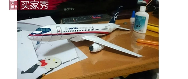 Sukhoi Super Jet 3D бумажная модель «сделай сам» головоломка родитель-ребенок ручной класс игрушка оригами Бумажная модель