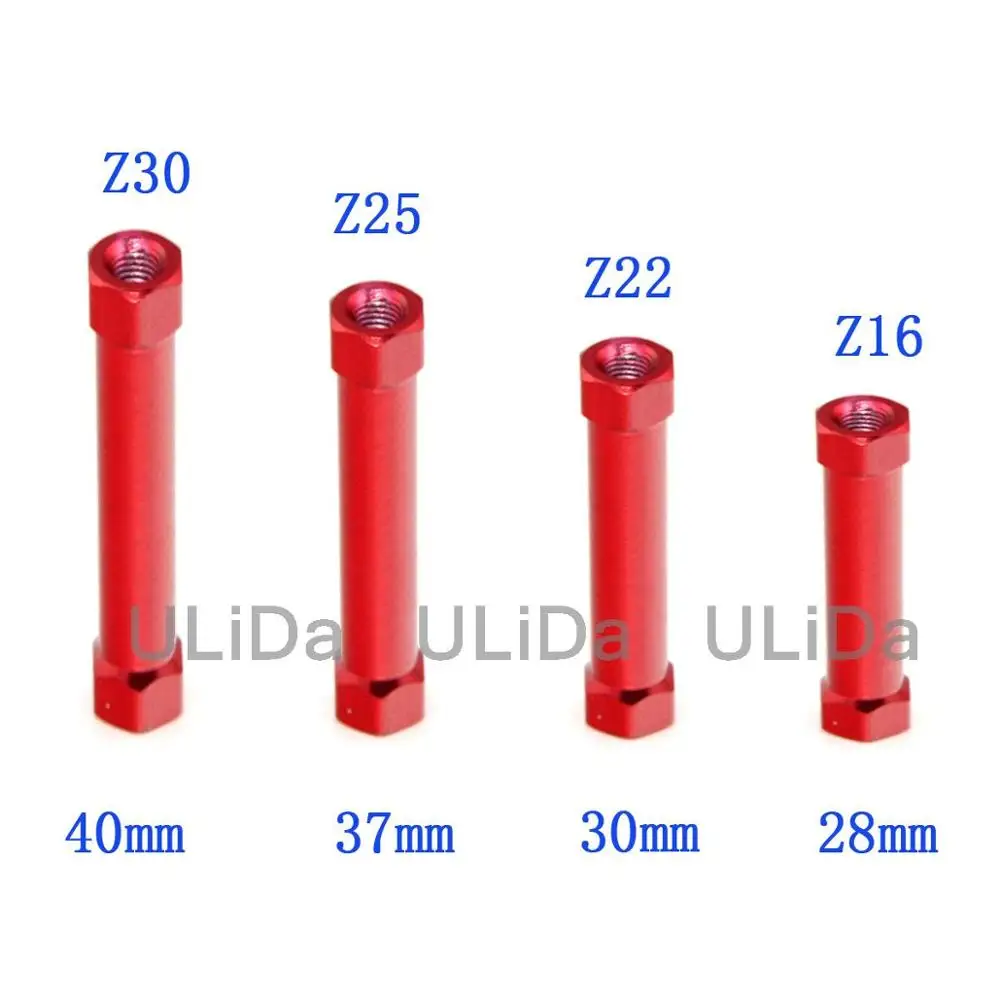 Size: ALS340/ Type: Red NUTW-02550 Aluminum Standoffs M3 Male to Female Drone DIY Pack 20