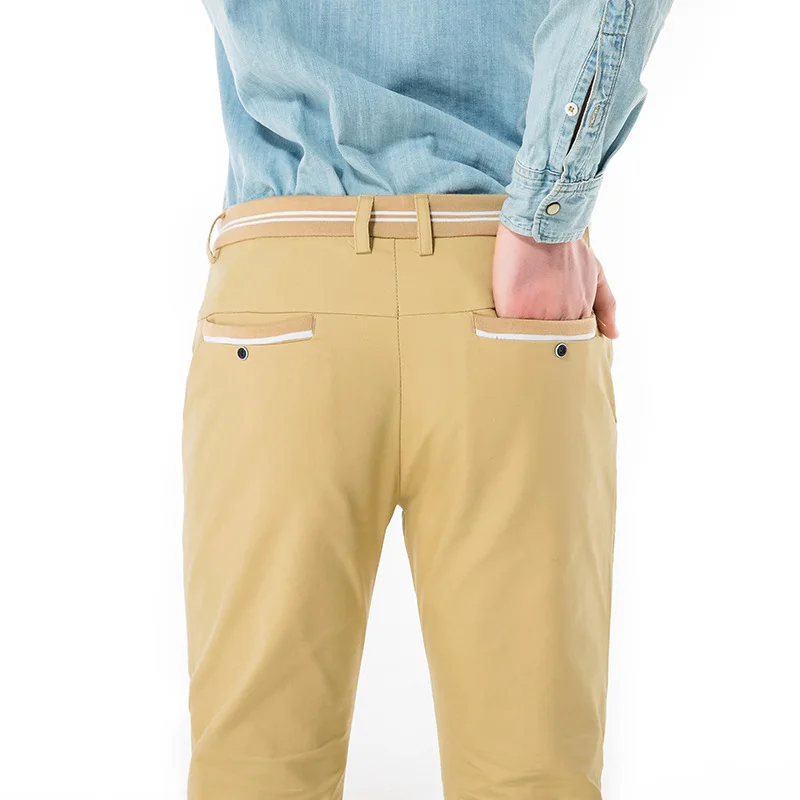 Мужская Новая мода повседневные штаны для стройных маленькая прямая трубка карман сплошной цвет брюки тренд с молодежными брюками