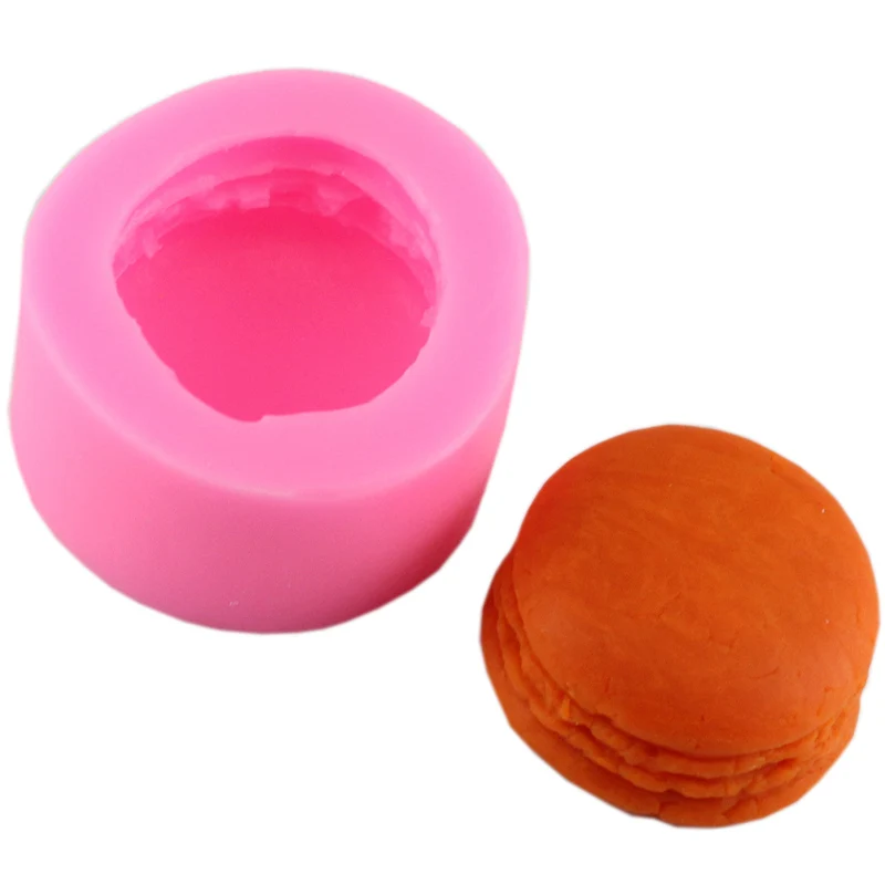 

Macaroon Hamburger Molds Kitchen Baking Decorating Cake Tools Fondant Silicone Cake Chocolate Soap Mould Bakeware 5.5*2.8cm