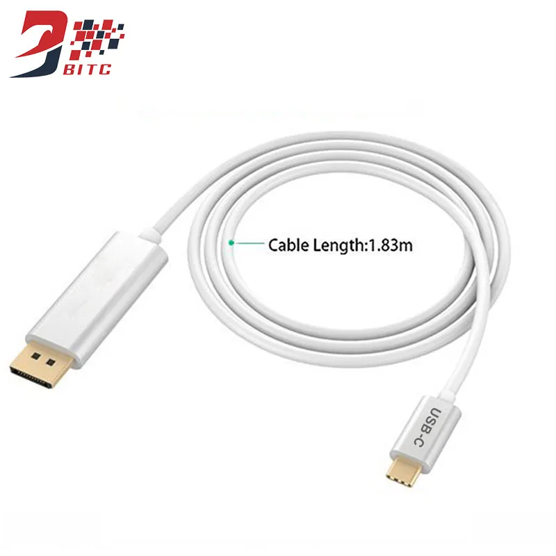 Type C Male to DP Male Adapter USB3.1 C to DisplayPort Cable 4K@60HZ for MacBook Galaxy S9 Huawei P20 Type C Male to DP Male Adapter USB3.1 C to DisplayPort Cable 4K@60HZ for MacBook Galaxy S9 Huawei P20