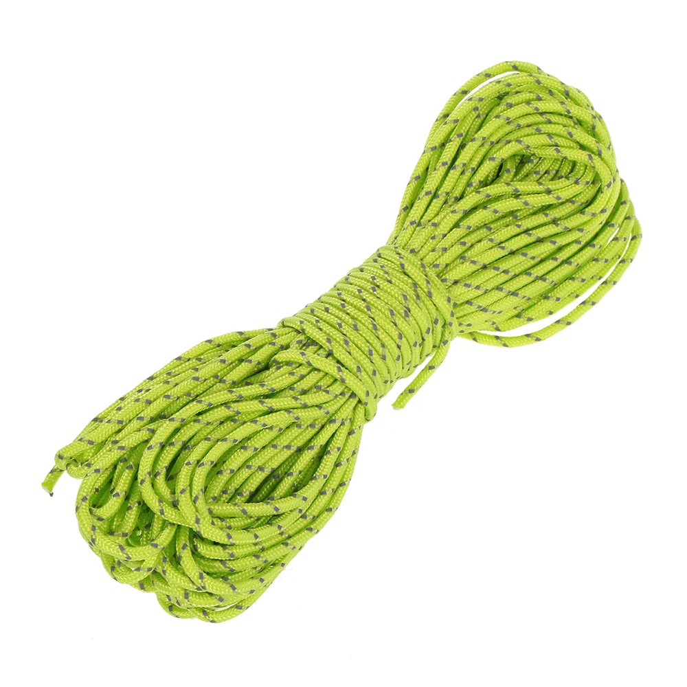 

20m Reflective Rope Paracord Cord Outdoor Gear Lanyard Strand Core Diameter Reflective String Windproof Rope for Camping Tent