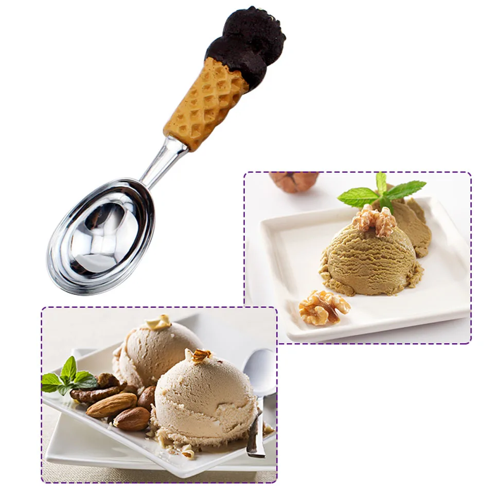 Ice Cream Scoop Cream Dipper Spoon DIY Tools Resin Handle Stainless Steel Kitchen Gadgets
