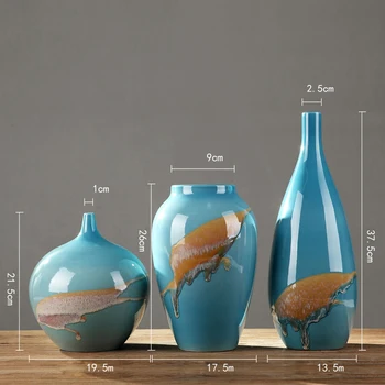 

Modern Jingdezhen Luxury ceramic Vase Handmade blue Large vases Decoration Home Furnishing Craft Wedding Gifts