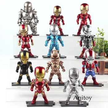 

Light & Action Function Iron Man Action Figure Monger MK42 MK43 Iron Prtriot Figure PVC Collection Model Toy Set 9-10cm