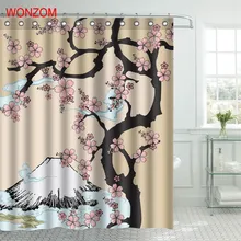 WONZOM Polyester Fabric Elegant Tree Shower Curtain Bathroom Decor Plant Waterproof Cortina De Bano With 12 Hooks Gift 2017