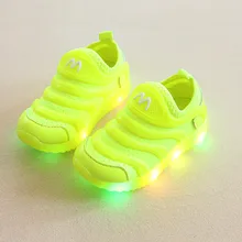 Led Shoes Mesh Breathable 2019 Spring Luminous Sneakers For Children Slip On Kids Shoes Light Children Sneakers