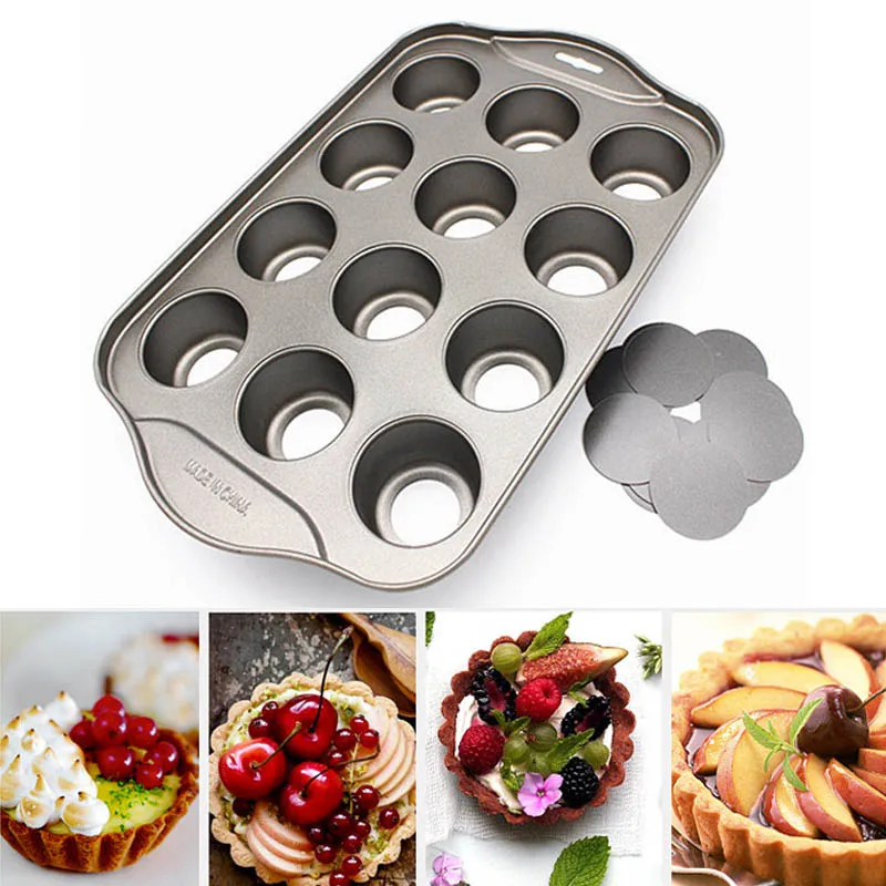 

12 Hole Round Shape Kitchen Gadgets Bakeware Dessert Tool Cheesecake Pan Removable Cake Mold Baking Accessories Nonstick