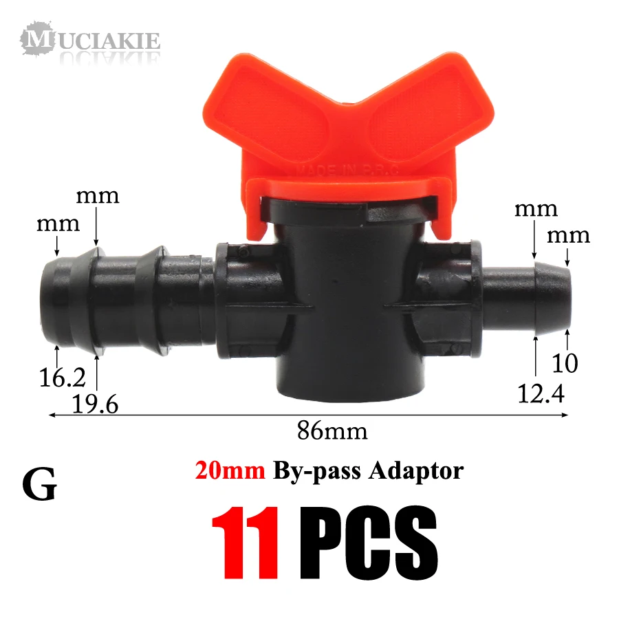 MUCIAKIE лента для капельного орошения садовые соединители для воды DN16 равный тройник 1/2 3/4 ''Женский до 16 20 25 мм адаптер с отключением - Цвет: AB312CLxG