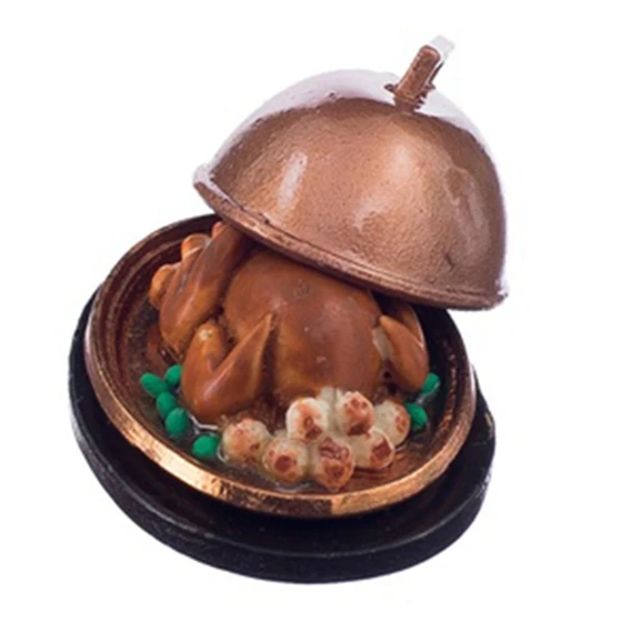 

1:12 Dollhouse Miniature Food Christmas Turkey With Lid