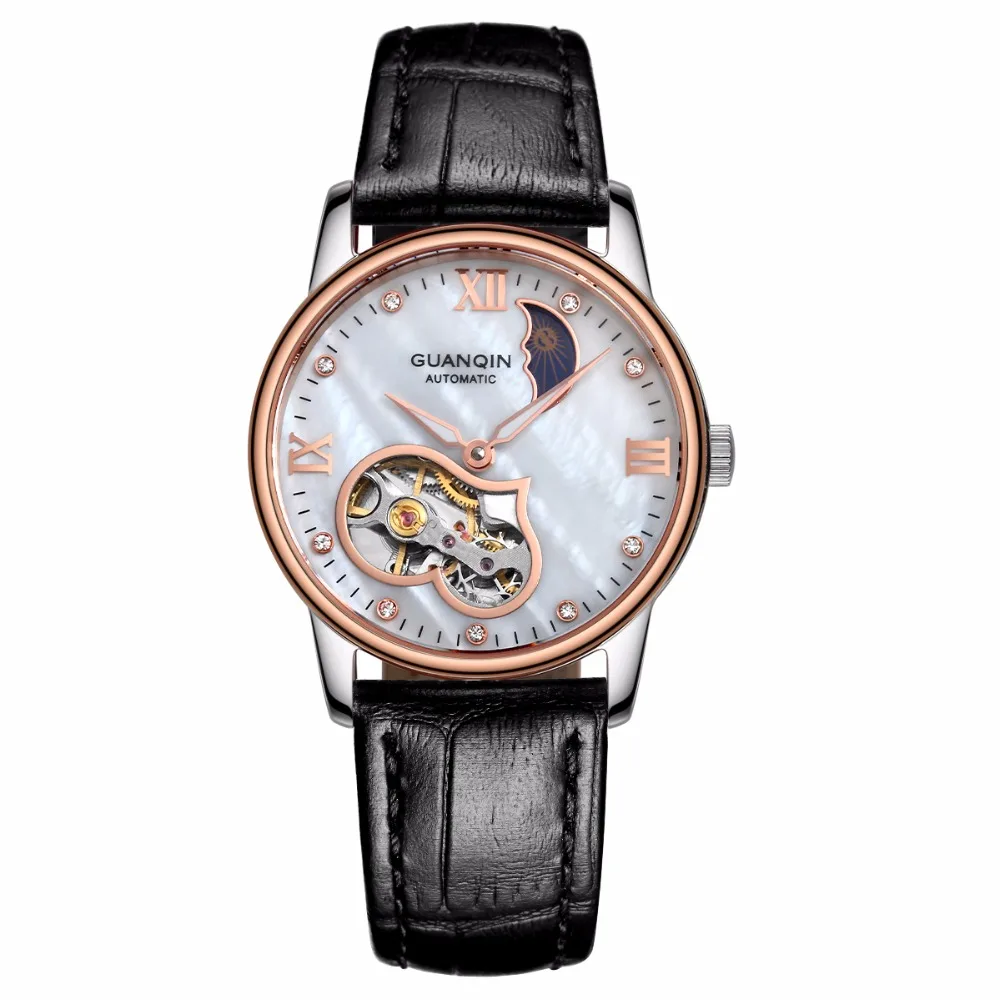 

GUANQIN Reloj Mujer Tourbillon Mechanical Women's ladies Automatic watch Dress top brand famous pearl dial Relogio Feminino A