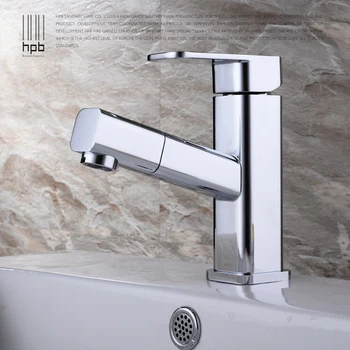 

Wuhan copper pull type faucet hot basin washbasin tap with telescopic stretch shampoo shower