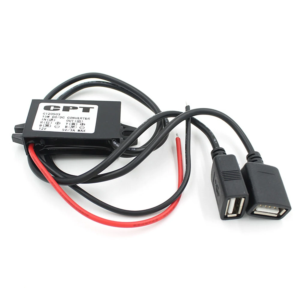 Автомобильный преобразователь светодиодный адаптер питания с 2 USB портами на 12 В 5