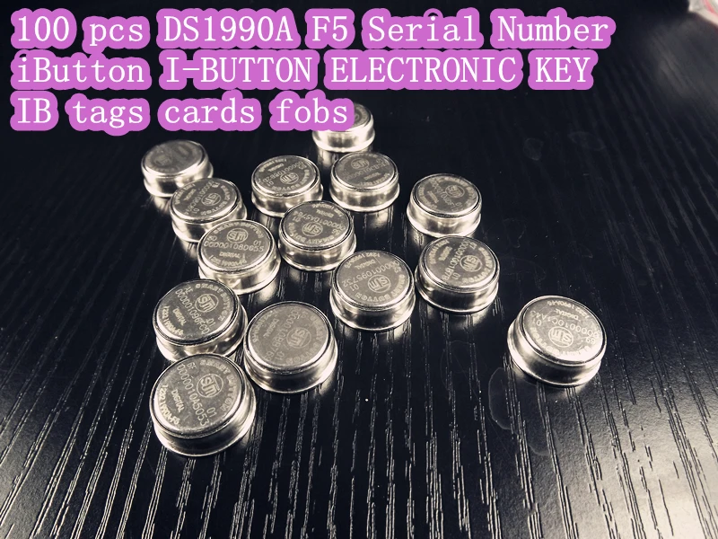 free shipping!100 pcs Dallas DS1990A DS1990 F5 Serial Number iButton I-Button electronic key IB tag cards fobs | Безопасность и