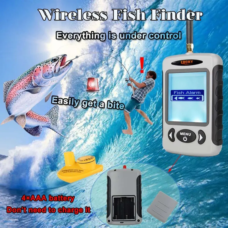Deeper Findfish FFW718 Wireless Remote Sonar Sensor FishFinder Depth Sounder Alarm 125KHZ Water Depth Electronic Fishing Lure (5)