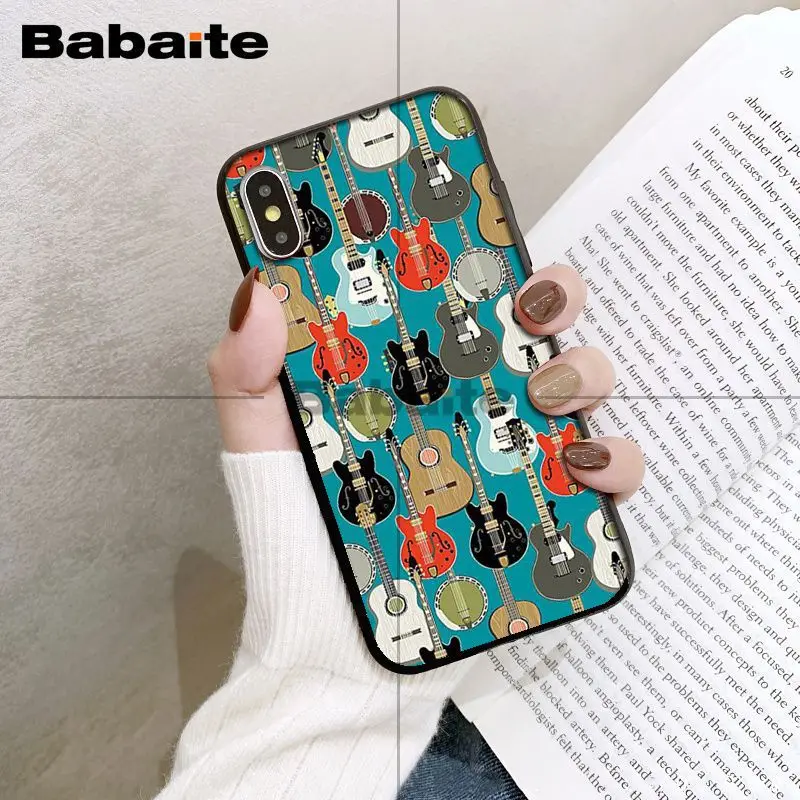 Babaita гитара Музыка черный мягкий чехол для телефона iPhone 8 7 6 6S Plus 5 5S SE XR X XS MAX Coque Shell 11 11pro 11promax - Цвет: A11