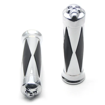 

1" 25mm Handlebar Skull Hand Grips for Harley XL 883 Hugger Sportster Cruiser FLSTN Softail DELUXE