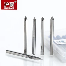 HUHAO 1PC 3.175mm 2 flûtes droite gravure Bits fraise profonde pour bois dur CNC sculpture Bits sculpture machines-outils fraise en bout