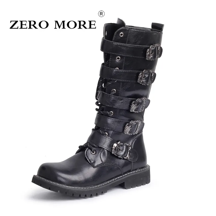 combat boot buckles croco black