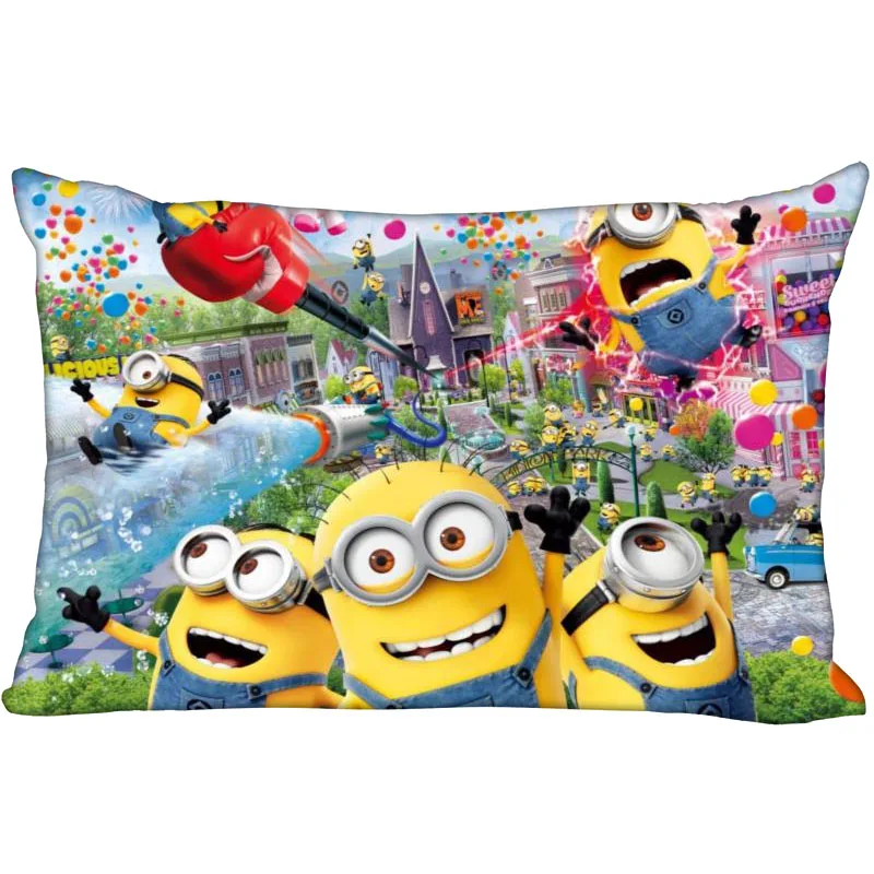 

Custom Minions Pillowcase Bedroom Home Office Decorative Pillow Cover Satin Fabric Rectangle Zipper Pillow Cases 40x60CM,50X75CM
