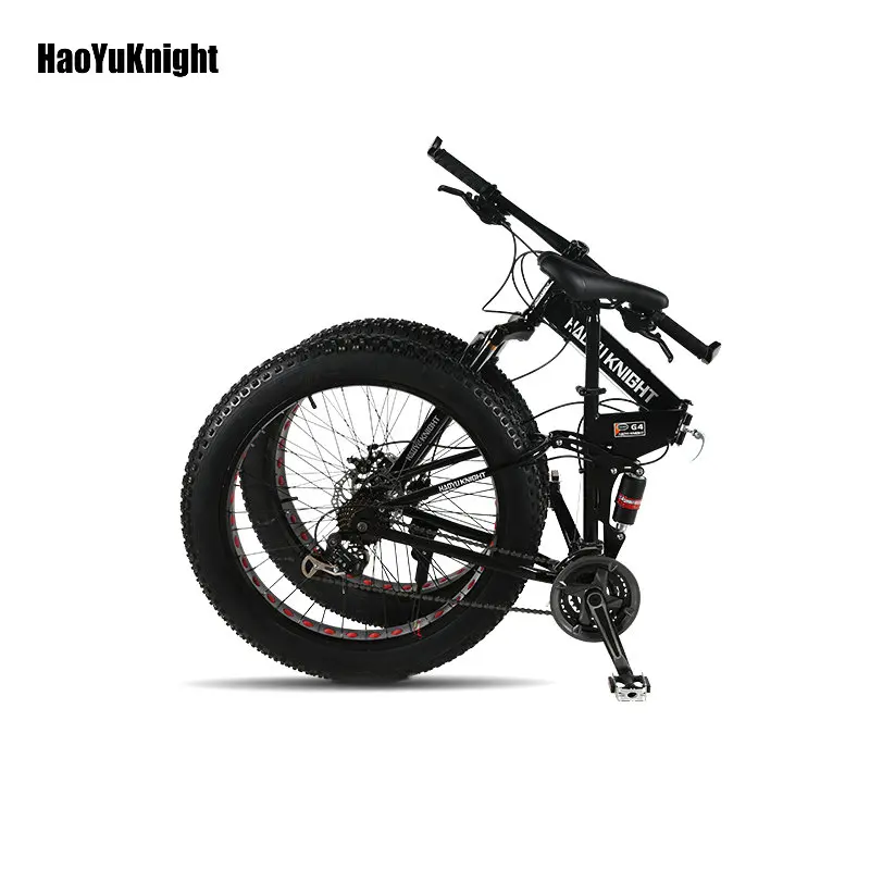 HaoYuKnight велосипед стальная складная рама 24 скорости Shimano механические дисковые колеса дисковые тормоза 2" x4.0 fat bike