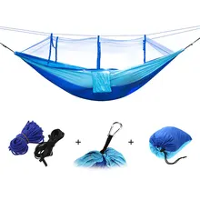 Portable Outdoor Camping Hammock Mosquito Net Nylon Hammock Hanging Bed Sleeping Swing Hang Bed Garden Hammock Drop Shipping free shipping outdoor portable cotton rope outdoor swing fabric camping hanging hammock canvas bed 190 80cm om