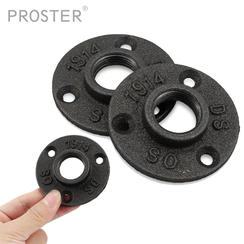 

Proster 10Pcs for Malleable Iron Pipe Fittings Wall Floor Flange Rusty Industrial 1/2" 3/4" BSP Antique Flange Piece Hardware
