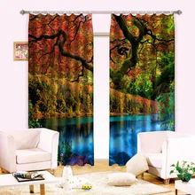 Печать фотографий 3D пейзажи плотные шторы