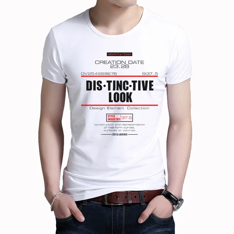 

BROWON Brand Summer Tshirt Men Letter Print Short Sleeve Funny T Shirts O-neck Cotton TShirt Men Clothes 2019