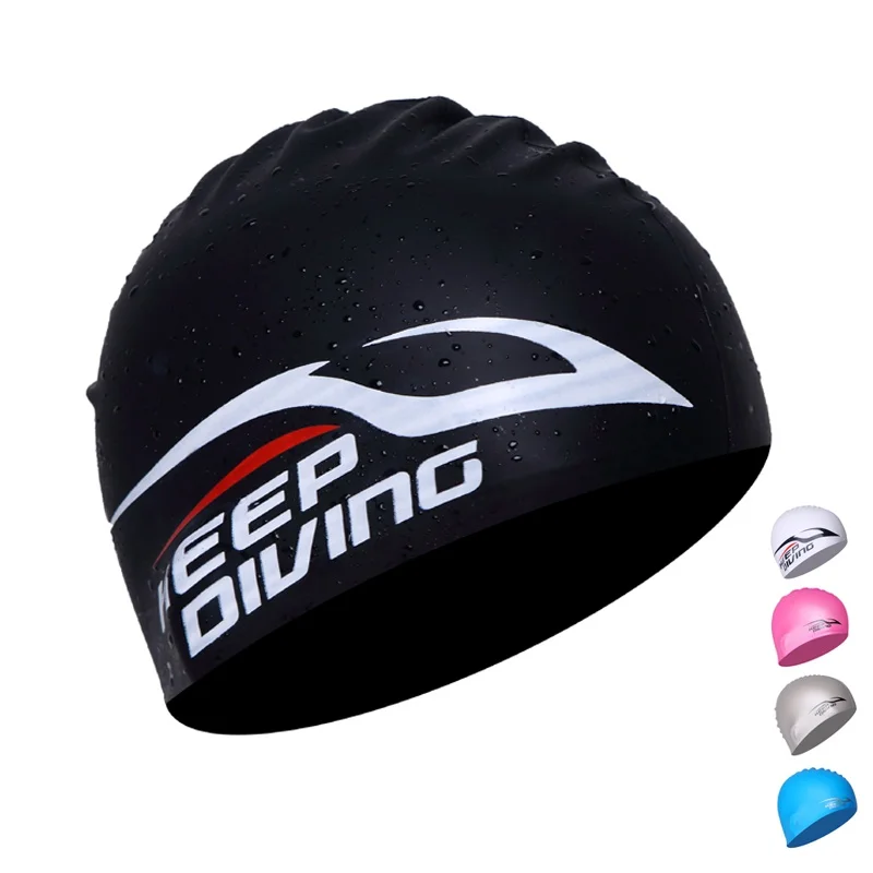 

100% Silicone Swimming Cap Women Men Universal Silicone Swim Cap Waterproof Silica Hood Ultrathin Hair Ear Protect Swimming Cap