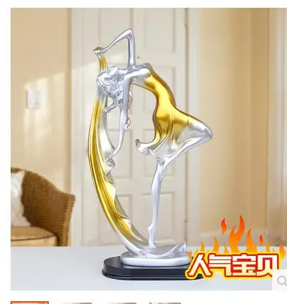 European style household living room TV wine cabinet adornment is decorated with gold creative work artwork abstract personage | Дом и сад