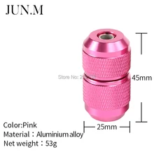 1 шт. 25 мм розовый цвет татуировки Средства ухода за кожей Книги по искусству рифленой твист Алюминий Self-замок Grip татуировки Профессиональный сплава Насадки для татуажа иглы трубки
