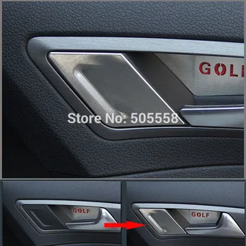 

FOR VW GOLF MK7 VII INTERIOR DOOR HANDLE SIDE TRIM COVER STICKER STAINLESS STEEL CAR ACCESSORIES