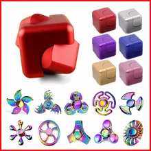 Newest Colorful Fidget Spinner Cube Hand Finger Spinner Metal Designed Adult Stress Relieve Kid Child Toy Rotation Gift Gyro
