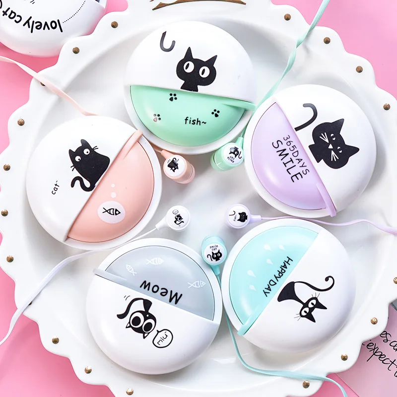 

Fashion Cute Cat Style Magnetic Attraction Bluetooth Headset Language Learning Headset Built-in Microphone Office School Supply