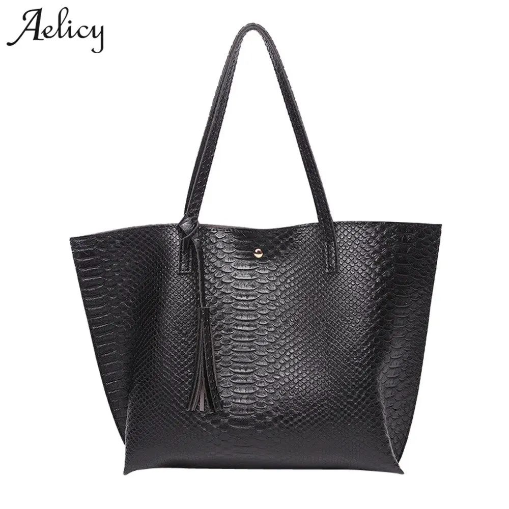 

Aelicy Luxury PU Leather Women Leather Tassel Handbag Alligator Bag Female Leather Our Brand Soft Crossbody Bags For Women