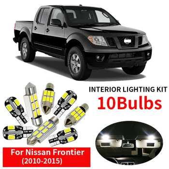 

10pcs Auto Car LED Light Bulbs Interior Kit For 2010 2011 2012 2013 2014 2015 Nissan Frontier Map Dome Trunk License Plate ligh