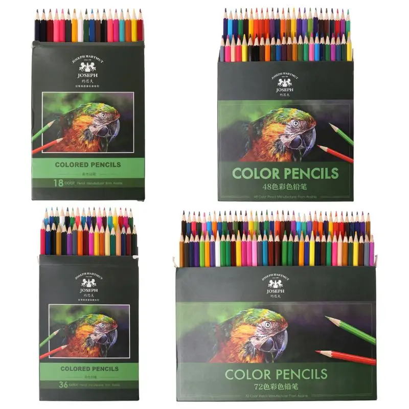 

18/36/48/72 Colors Fine Art Drawing Writing Wooden Non-toxic Oil Base Pencils Pen Set For Artist Sketch Stationery Supplies