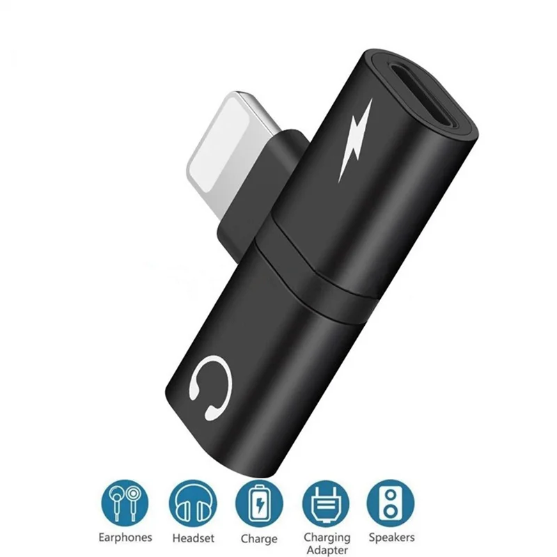 

Phone Accessories Bags Case for IPhone X XR XS Max 7 8 Plus 10 IPhone7 2 In 1 Dual Jack Headphone Charger Splitter Adapter Cover