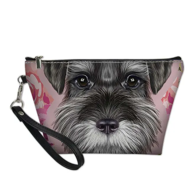 FORUDESIGNS сумка для макияжа Schnauzer шаблон органайзеры сумки для женщин девочек дорожный макияж Чехол функциональная Косметика гигиенические принадлежности B - Цвет: YQ768Z8