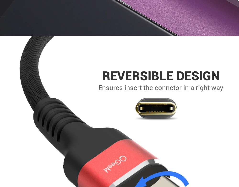 QGEEM usb type-C кабель USB-C для быстрой зарядки мобильных телефонов USB кабель для samsung Galaxy S9 huawei mate 20 Xiaomi usb type-C