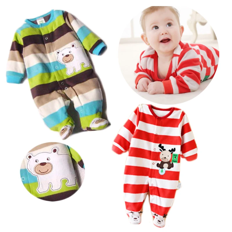 2017 Baby Rompers Newborn Baby Clothes Long Sleeve Animal Cute Boy Clothing Set Polar Fleece Baby Girl Clothes Set Kid Jumpsuit