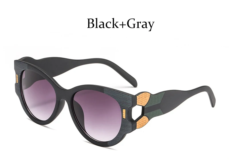 Тренд, индивидуальные персонажи, солнцезащитные очки для женщин,, высокое качество, большая оправа, дизайнерские, кошачий глаз, очки для женщин, леди, Рейв, фестиваль - Цвет линз: Black Gray