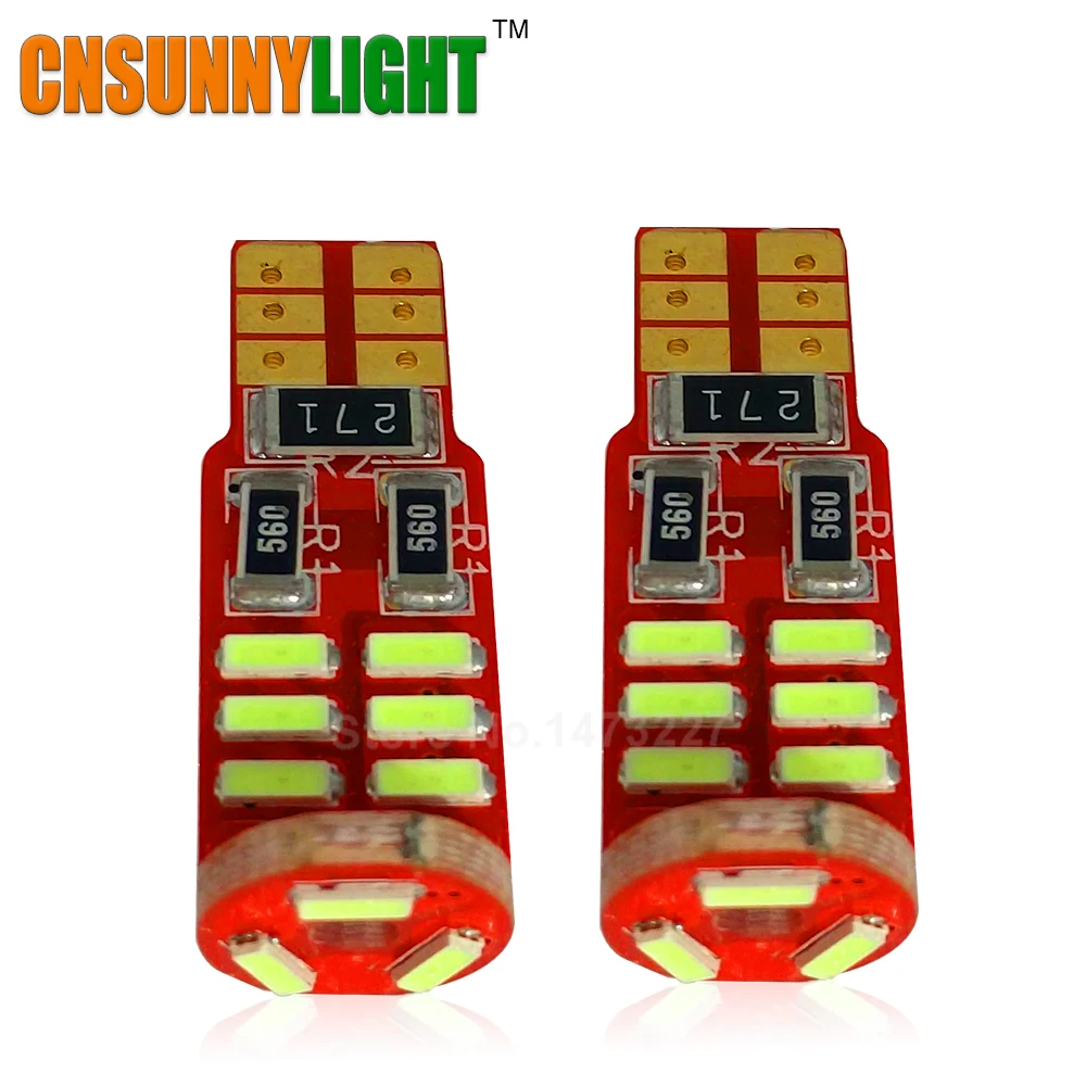 

CNSUNNYLIGHT New Canbus Error Free T10 W5W 4014 15SMD SMD LED High Power Car Auto Wedge Lights Parking Bulb Lamp DC 12V