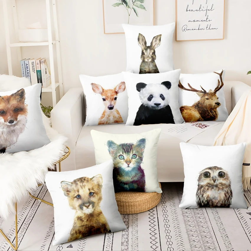 

Creative Oil Painting Animal Printed Cushion Decorative Pillow Home Decor Sofa Throw Pillow Almofadas Decorativas Para Sofa