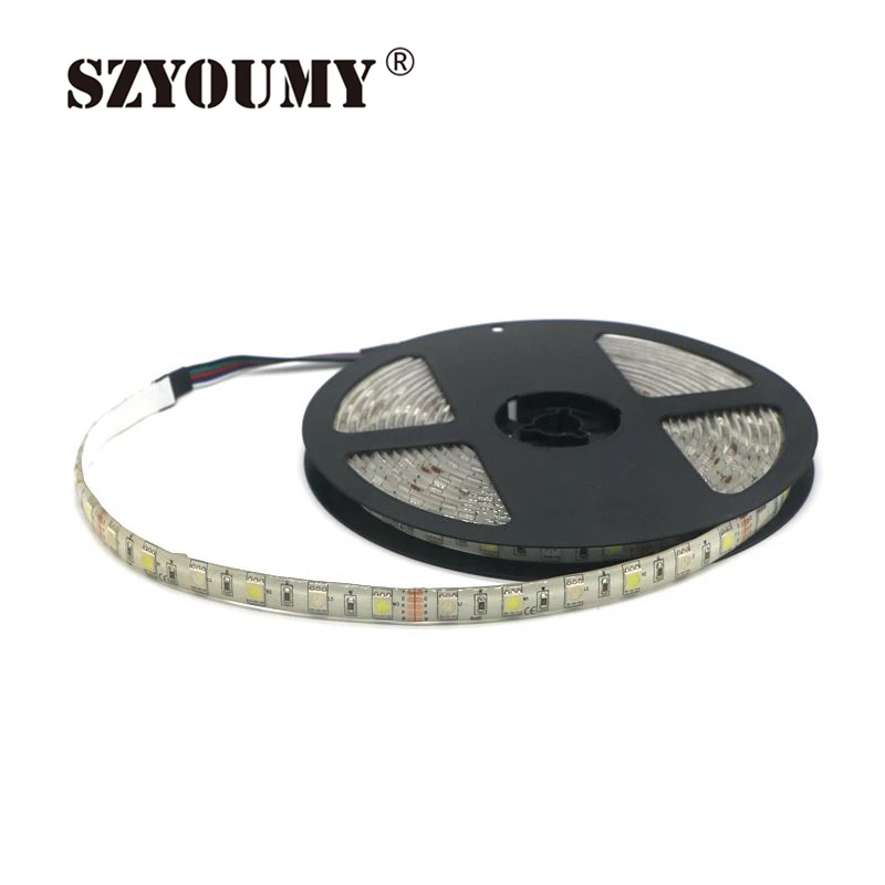 Szyoumy 50 м 10 рулонов SMD 5050 RGB Светодиодные ленты IP20 IP65 5 м 300 светодиодный DC 12 В RGBW rgbww fita светодиодный полосы света гибкий неон Клейкие ленты