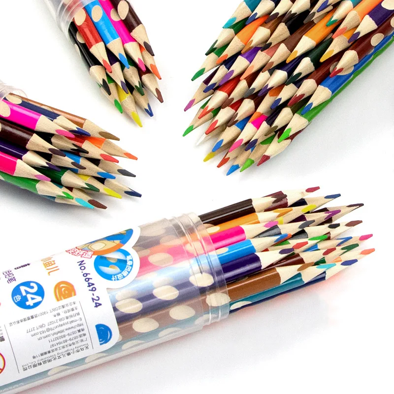 

Color Pencil 12/18/24/36/48 Graffiti coloring painting color pencil hole color pencil children student corrective grip oily