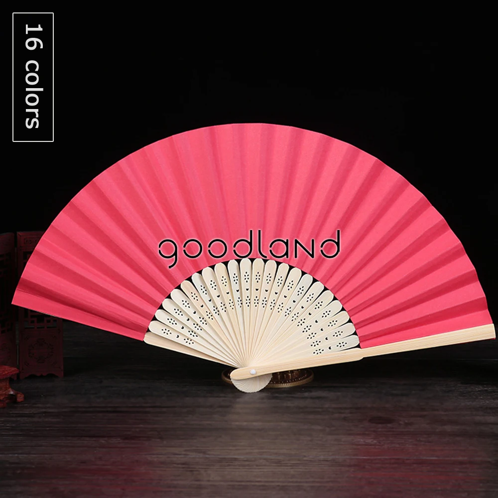 

Free Shipping 1pcs Multi-colors Summer Chinese Paper Hand Fans Pocket Folding Bamboo Fan Wedding Party Favor Christmas Gift