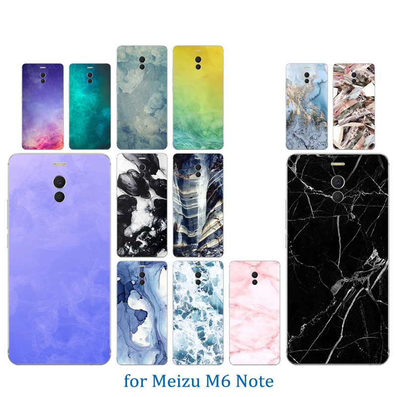 Чехол для телефона Meizu M6 Note с цветным каменным узором силиконовая задняя крышка